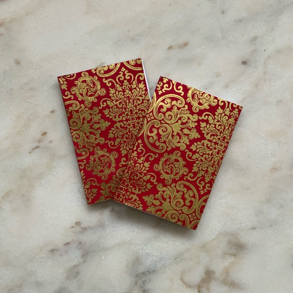 Red&Gold Damask Pocket Journal - Picture 2 of 5